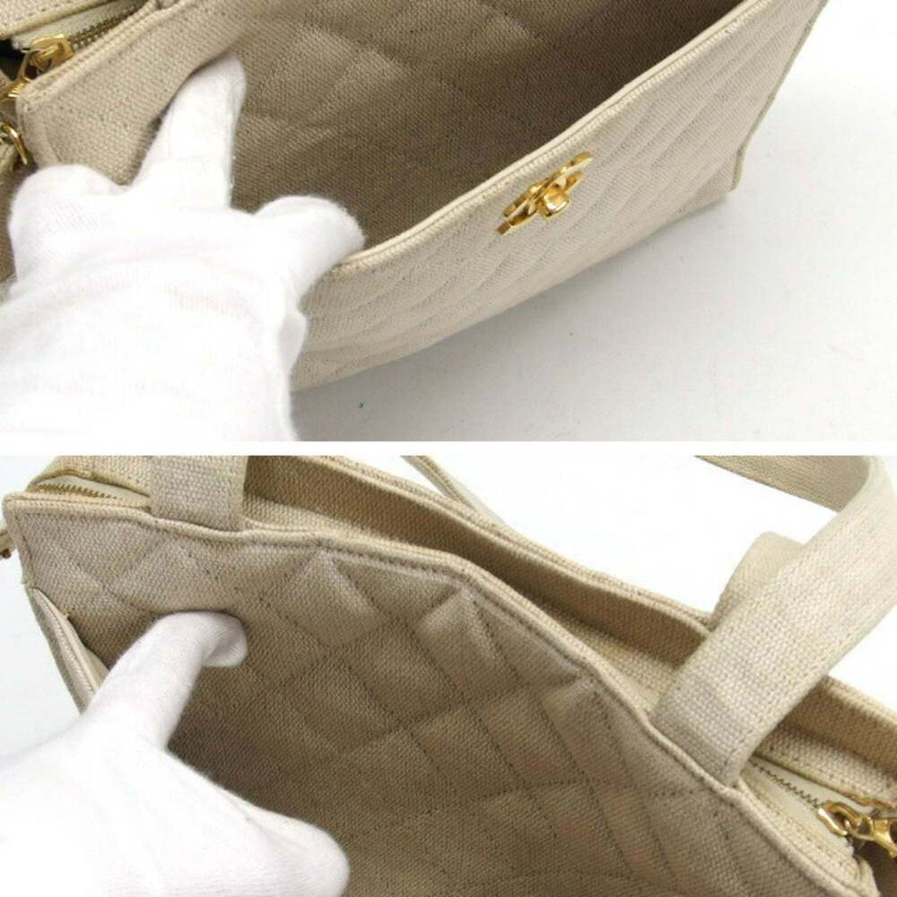 CHANEL Cream Canvas Shoulder Bag - Picture 11 of 11